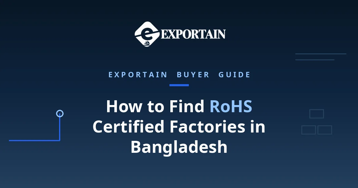 Navy title card: How to Find RoHS Certified Factories in Bangladesh guide