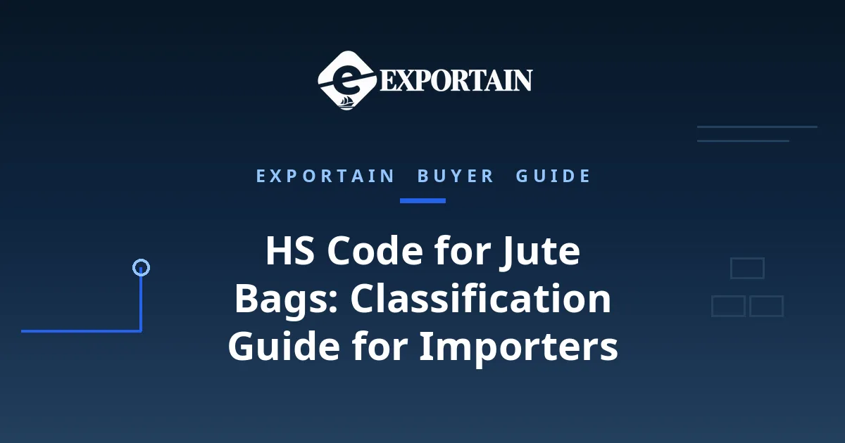 Navy title card: HS Code for Jute Bags, Classification Guide for Importers