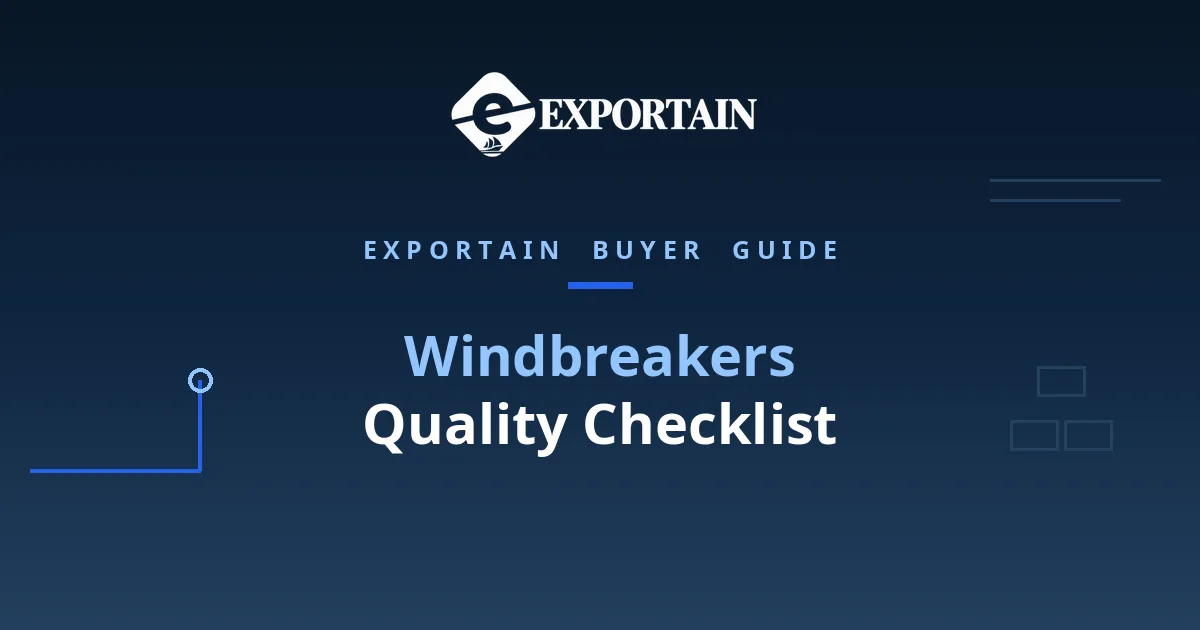 Navy title card: Windbreakers Quality Checklist, buyer guide