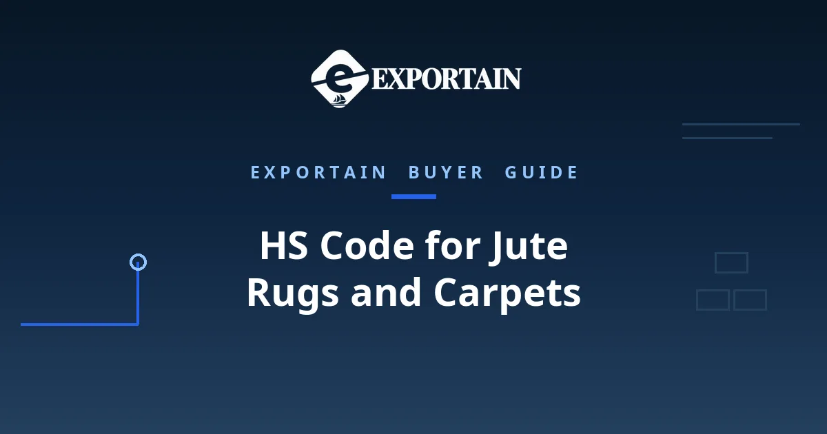 Navy title card: HS Code for Jute Rugs and Carpets