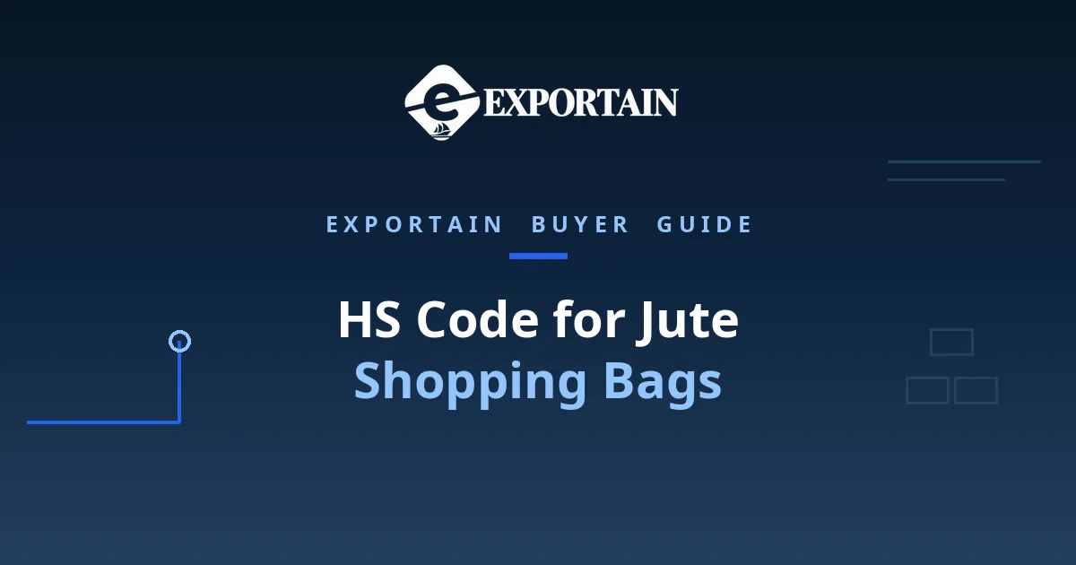 Navy title card: HS Code for Jute Shopping Bags, Classification Guide for Importers