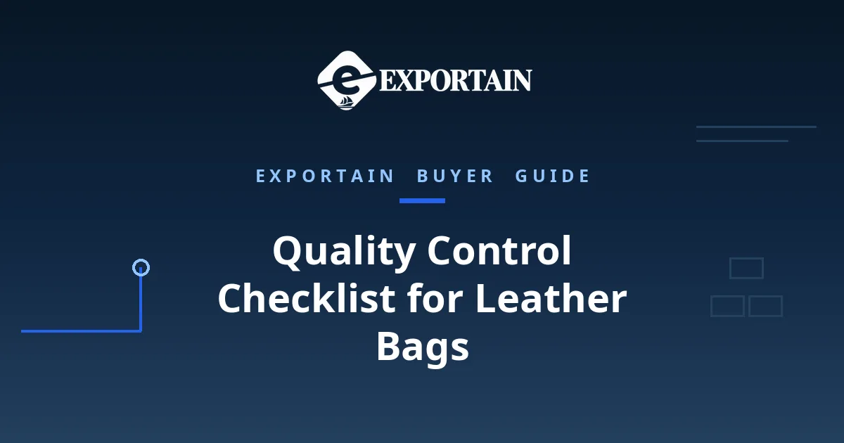Navy title card: Quality Control Checklist for Leather Bags From Bangladesh, buyer guide