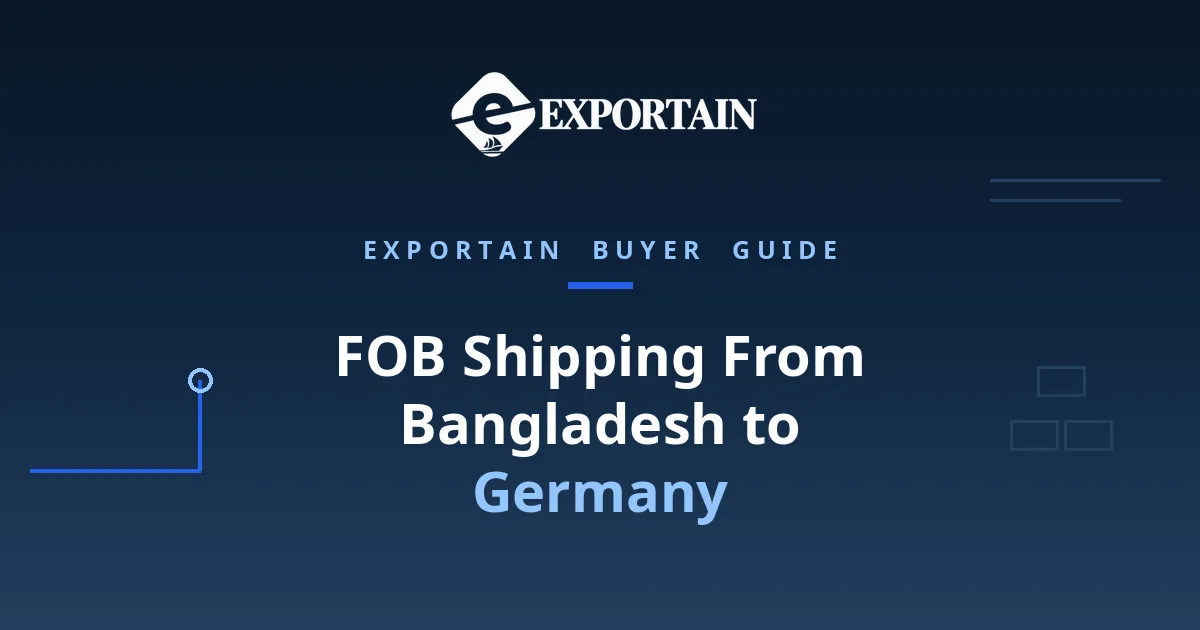 Navy title card: FOB Shipping From Bangladesh to Germany, buyer guide
