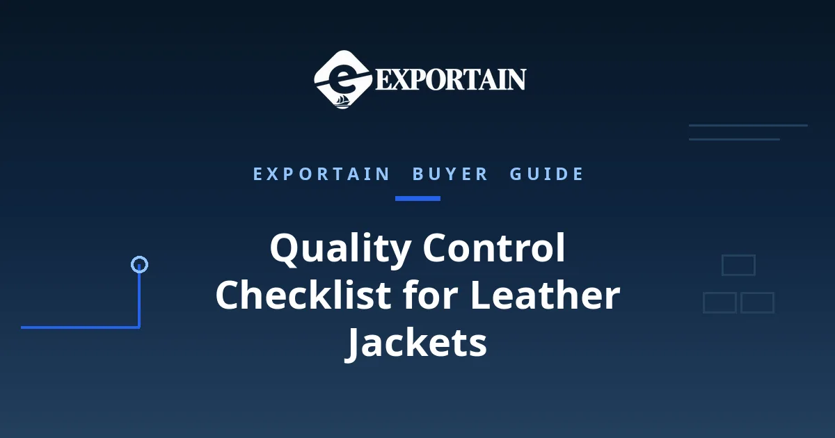 Navy title card: Quality Control Checklist for Leather Jackets From Bangladesh, buyer guide