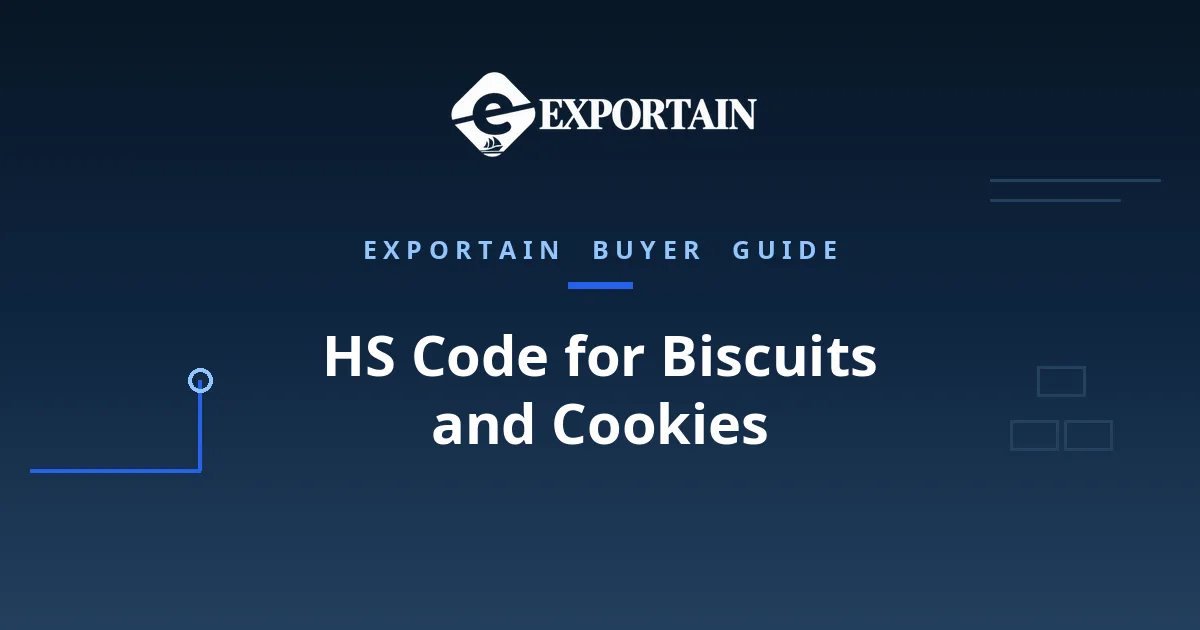 Navy title card: HS Code for Biscuits and Cookies classification guide