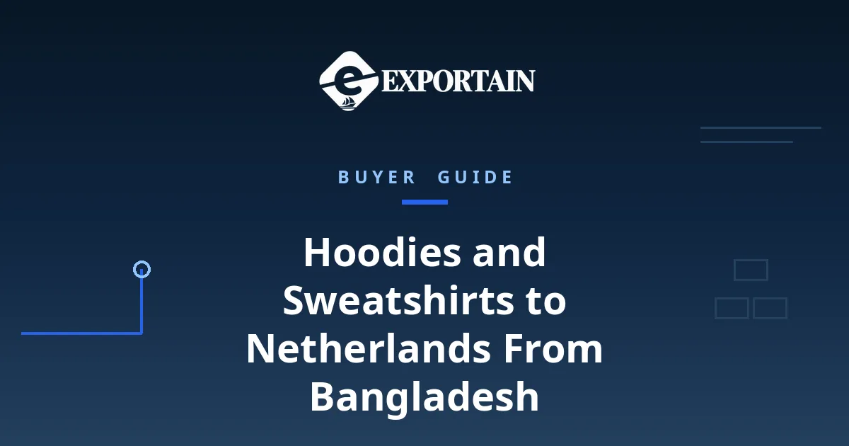 Navy title card: Hoodies and Sweatshirts to Netherlands From Bangladesh