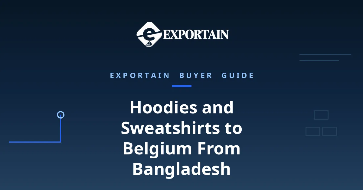 Navy title card: Hoodies and Sweatshirts to Belgium From Bangladesh