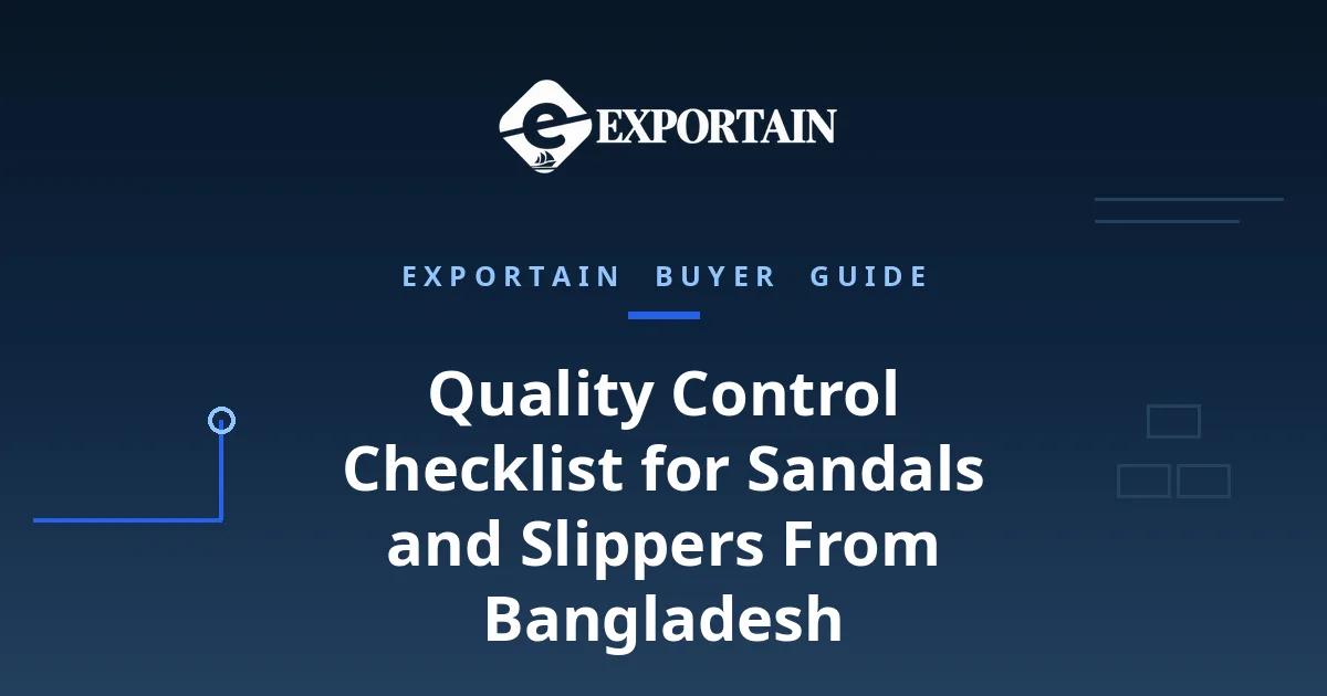 Navy title card: Quality Control Checklist for Sandals and Slippers From Bangladesh, buyer guide