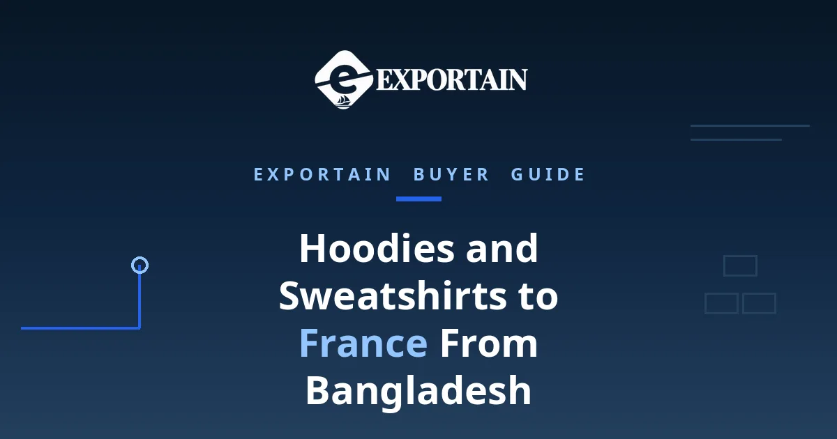 Navy title card: Hoodies and Sweatshirts to France From Bangladesh
