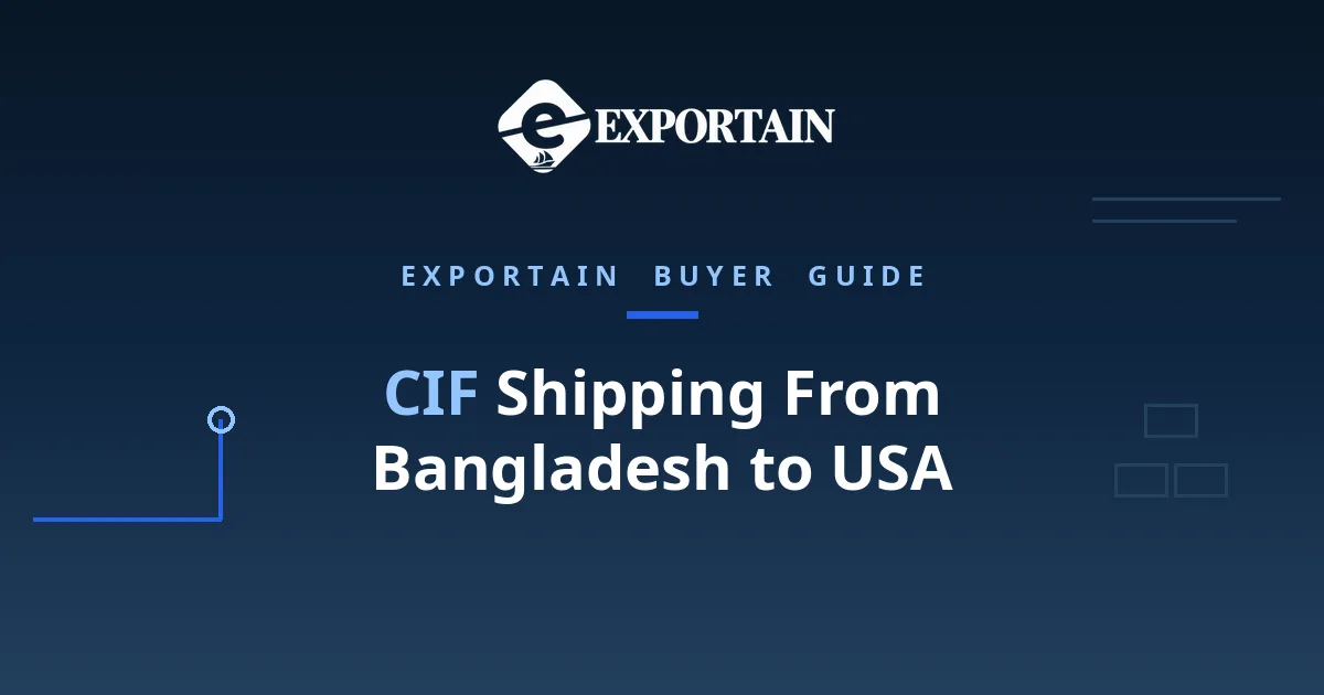 Navy title card: CIF Shipping From Bangladesh to USA, buyer guide