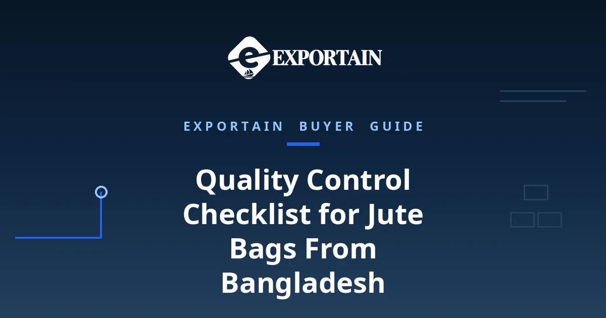 Quality Control Checklist for Jute Bags From Bangladesh – jute bags prepared for export in a clean