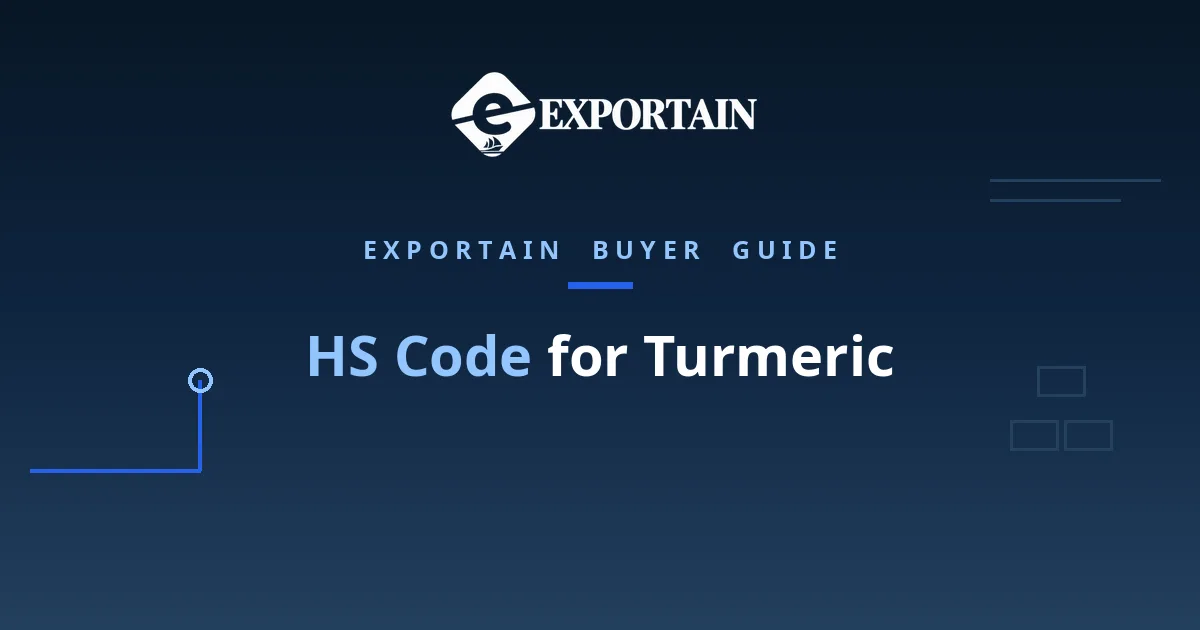 Navy title card: HS Code for Turmeric classification guide