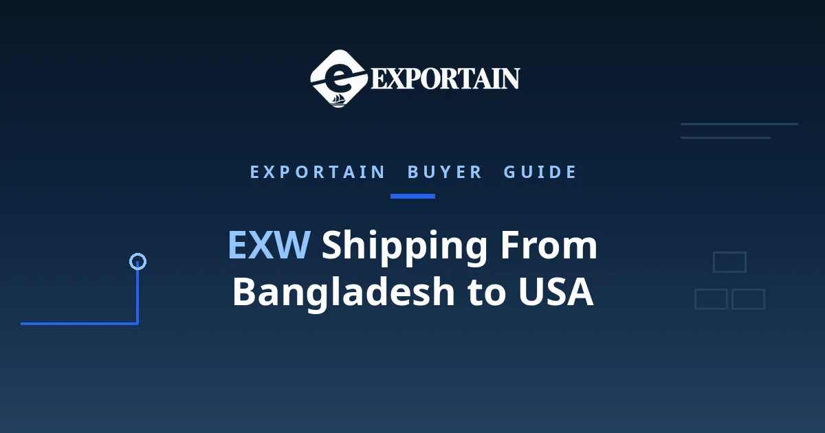 EXW shipping Bangladesh to USA: container ship loaded by gantry cranes at Chittagong port at golden hour