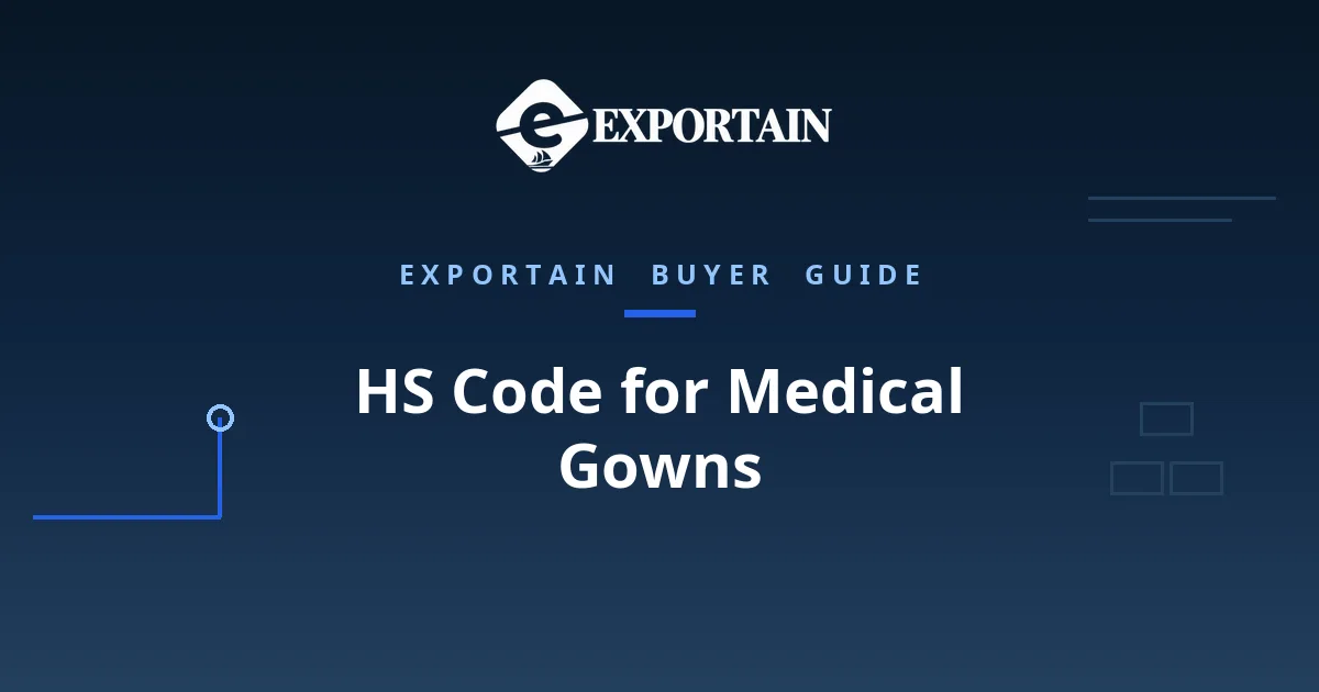 Navy title card: HS Code for Medical Gowns classification guide