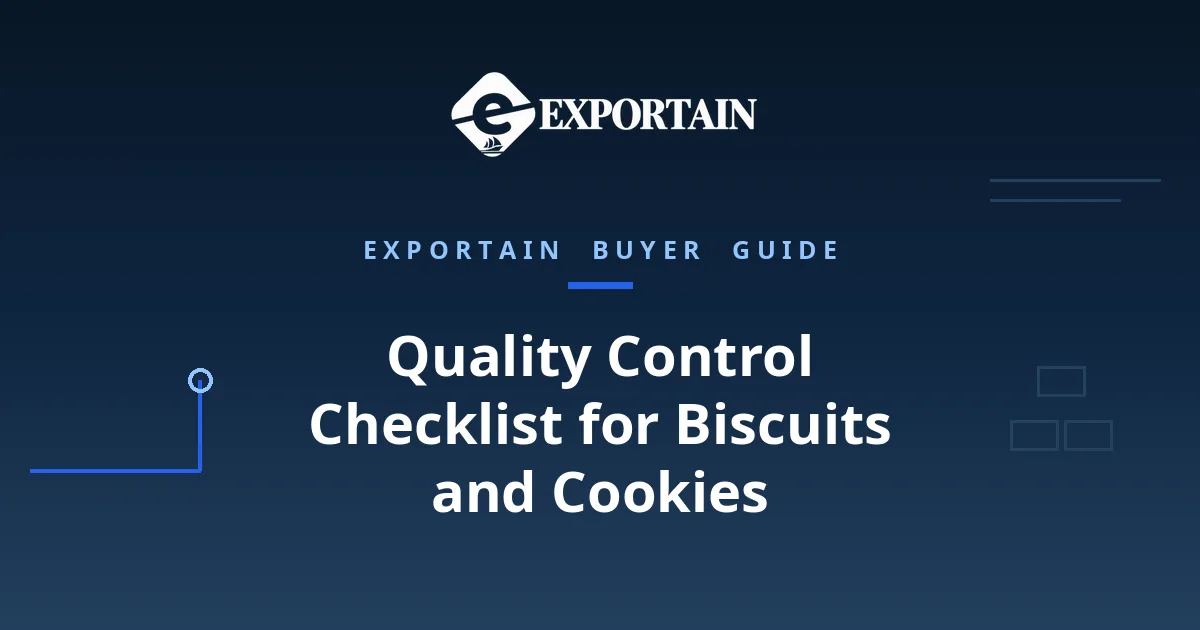 Navy title card: Quality Control Checklist for Biscuits and Cookies From Bangladesh