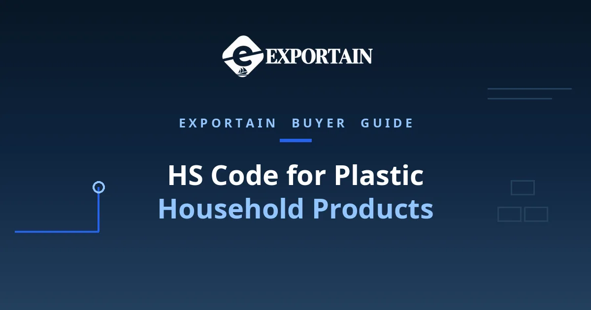 Navy title card: HS Code for Plastic Household Products classification guide