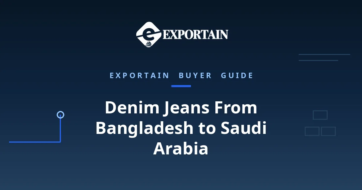 Navy title card: Denim Jeans From Bangladesh to Saudi Arabia