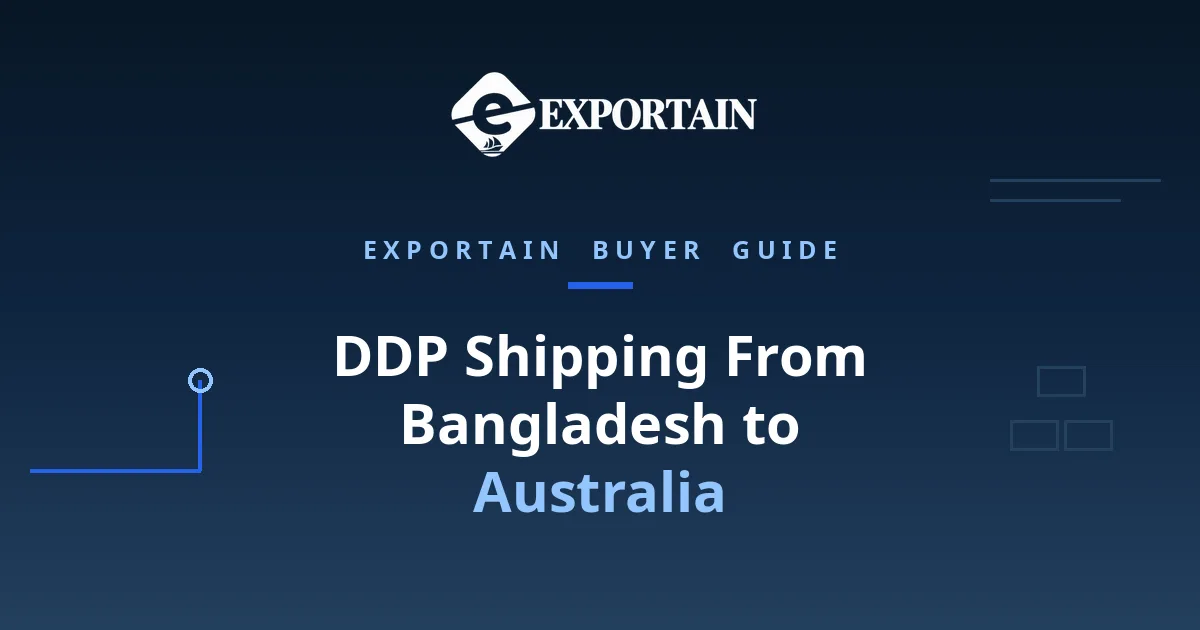 Navy title card: DDP Shipping From Bangladesh to Australia