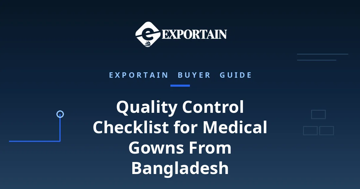 Navy title card: Quality Control Checklist for Medical Gowns From Bangladesh