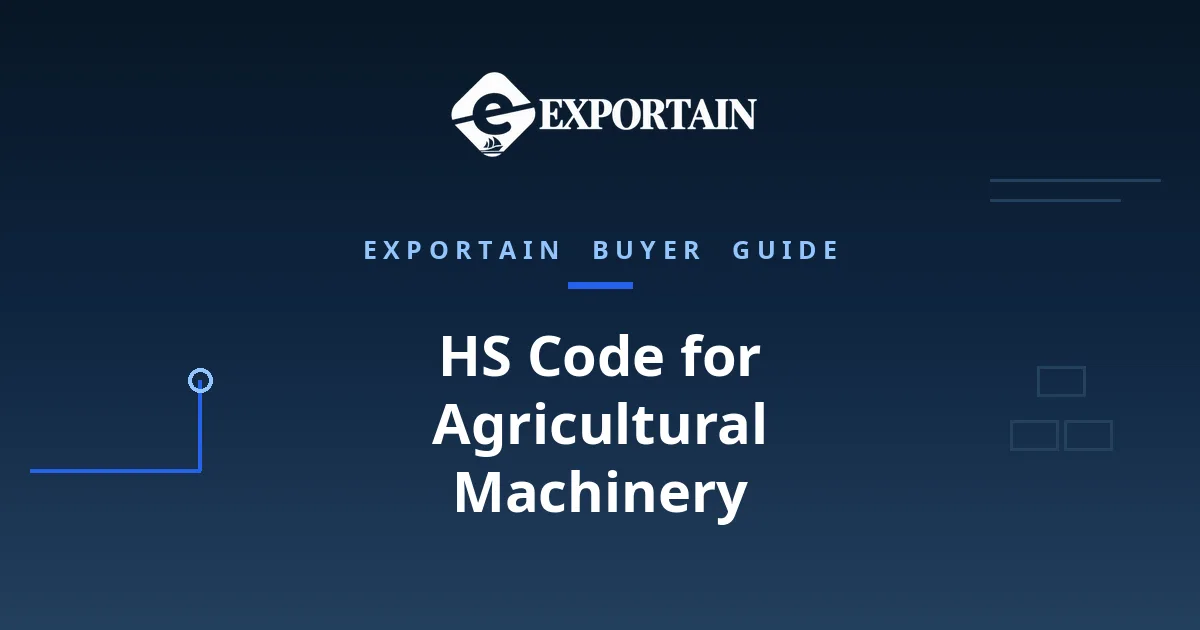 Navy title card: HS Code for Agricultural Machinery classification guide