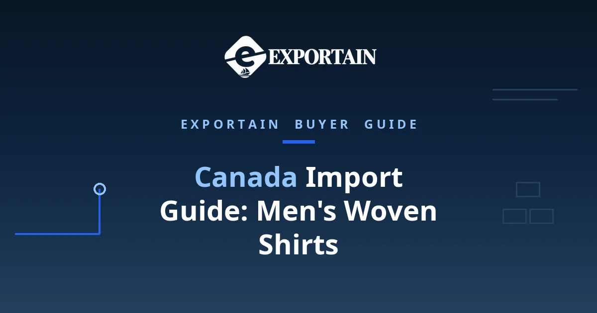 Navy title card: Canada Import Guide for Men's Woven Shirts From Bangladesh