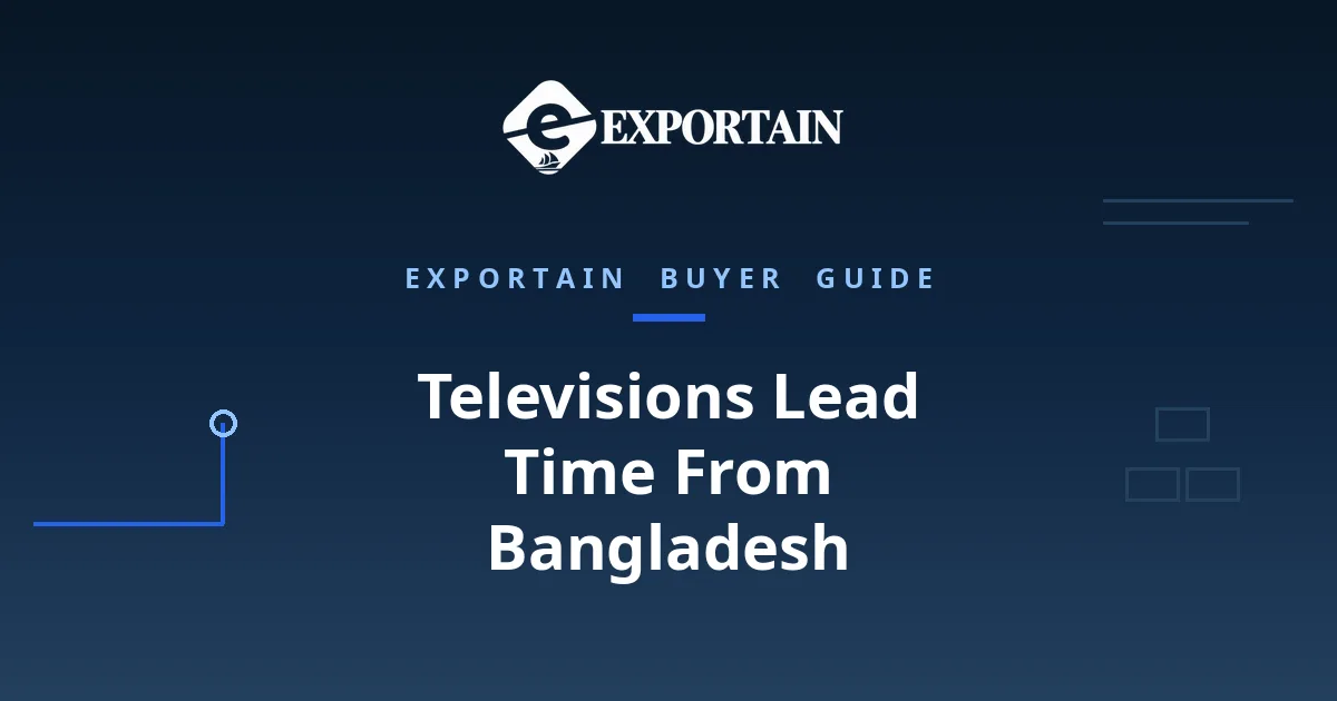 Navy title card: Televisions Lead Time From Bangladesh, production and shipping timeline