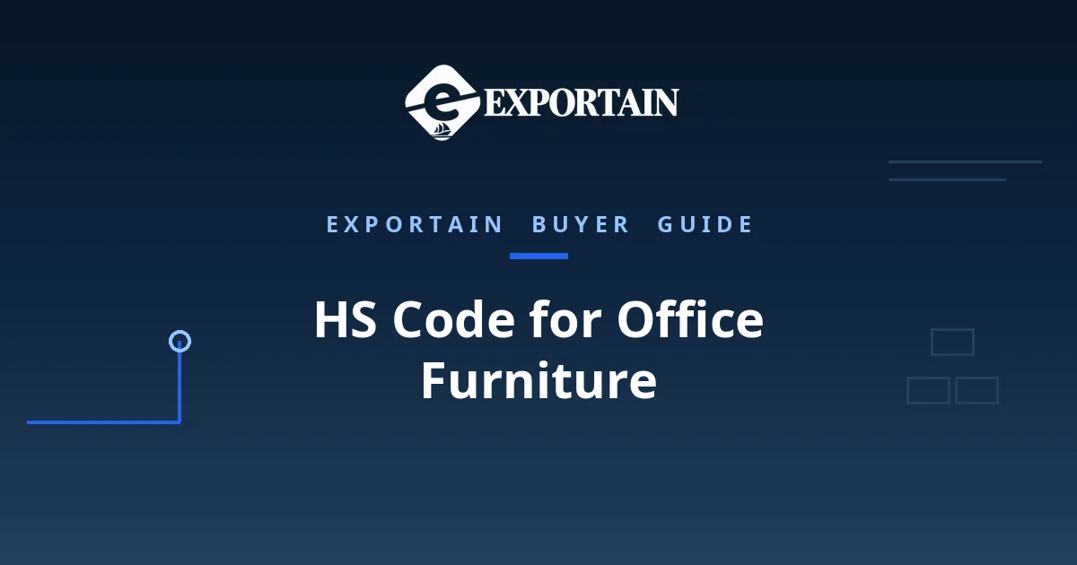 Navy title card: HS Code for Office Furniture classification guide