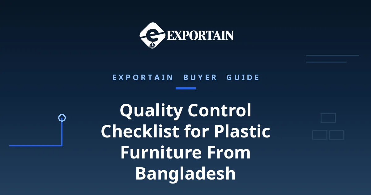 Navy title card: Quality Control Checklist for Plastic Furniture From Bangladesh