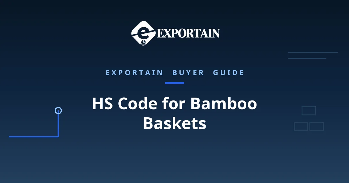Navy title card: HS Code for Bamboo Baskets classification guide