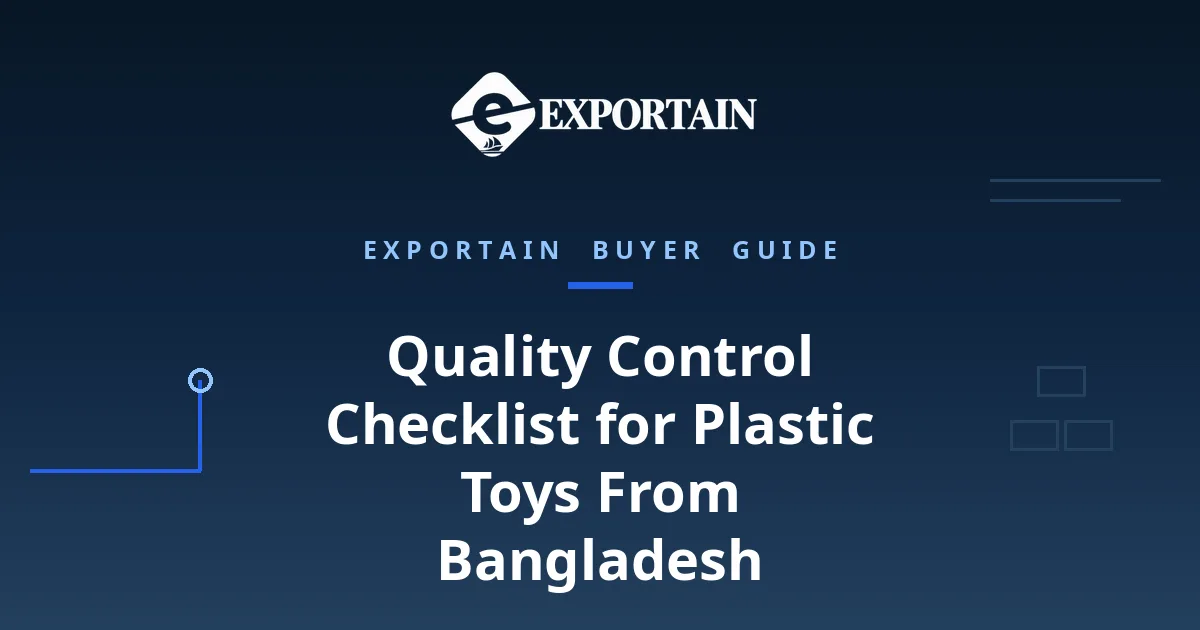 Navy title card: Quality Control Checklist for Plastic Toys From Bangladesh