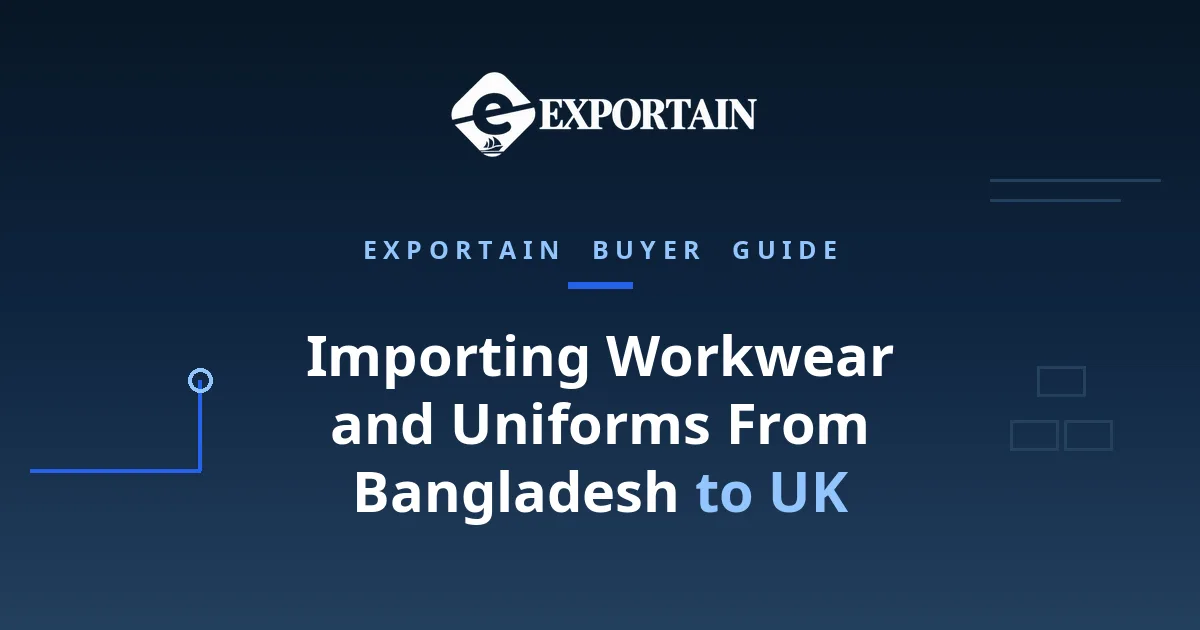 Navy title card: Importing Workwear and Uniforms From Bangladesh to UK