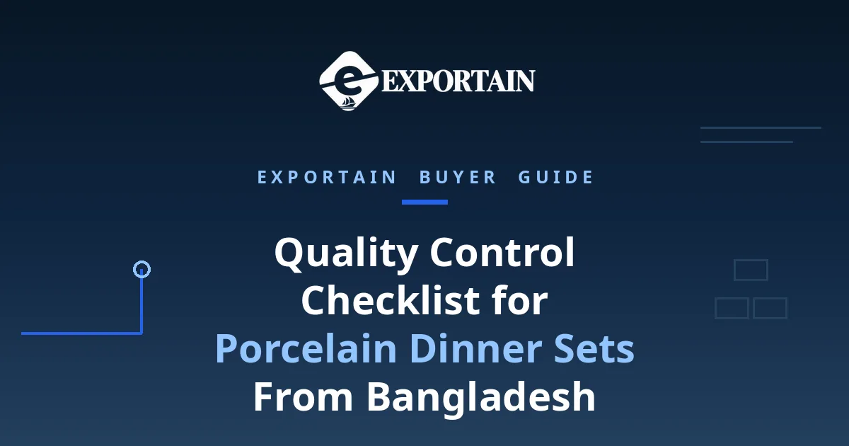 Navy title card: Porcelain Dinner Sets Quality Control Checklist