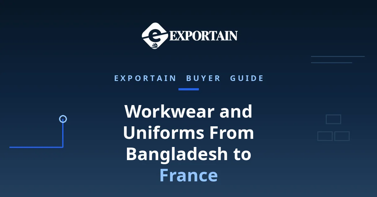Workwear and Uniforms From Bangladesh to France – workwear and uniforms prepared for export in a clean facility.