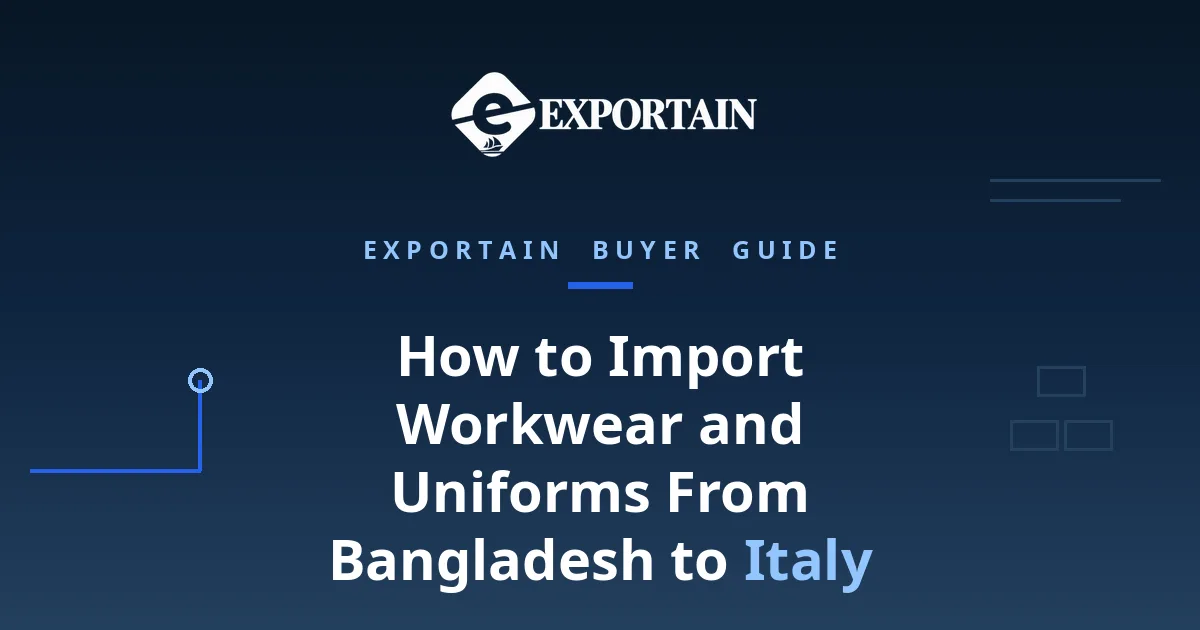 How to Import Workwear and Uniforms From Bangladesh to Italy – workwear and uniforms prepared for export in a clean facility.