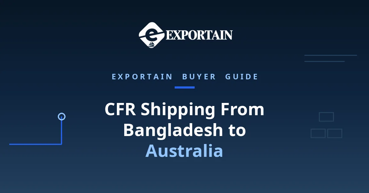 Navy title card: CFR Shipping From Bangladesh to Australia, Sydney arrival guide