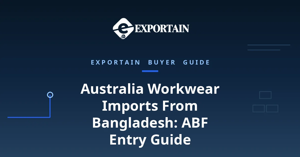 Navy title card: Australia Workwear Imports From Bangladesh