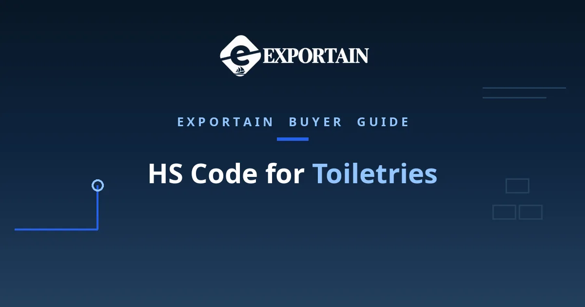 Navy title card: HS Code for Toiletries classification guide