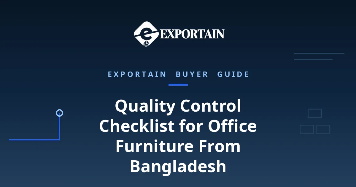 Navy title card: Quality Control Checklist for Office Furniture From Bangladesh