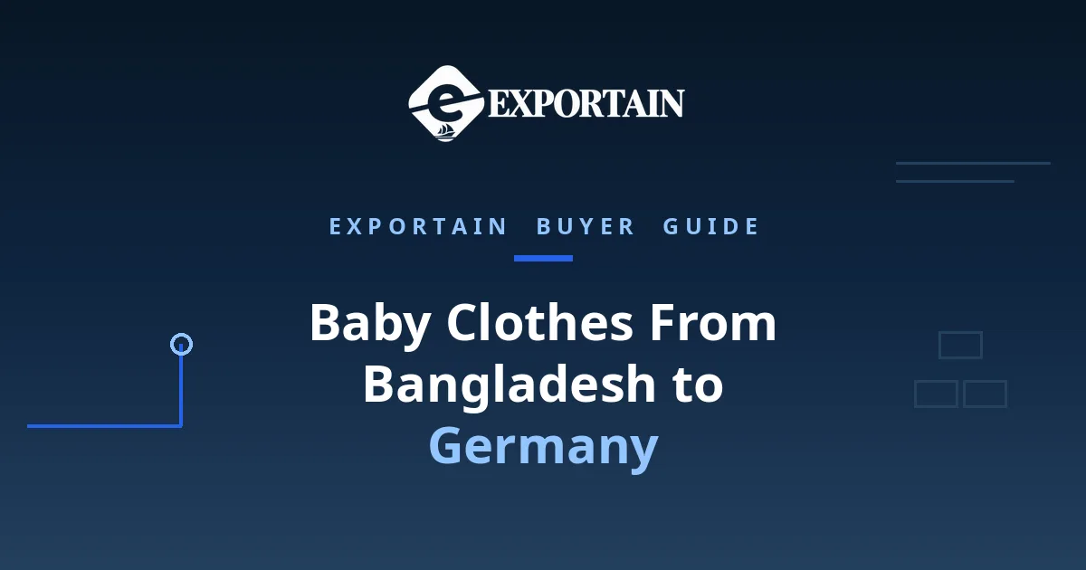 Navy title card: Baby Clothes From Bangladesh to Germany