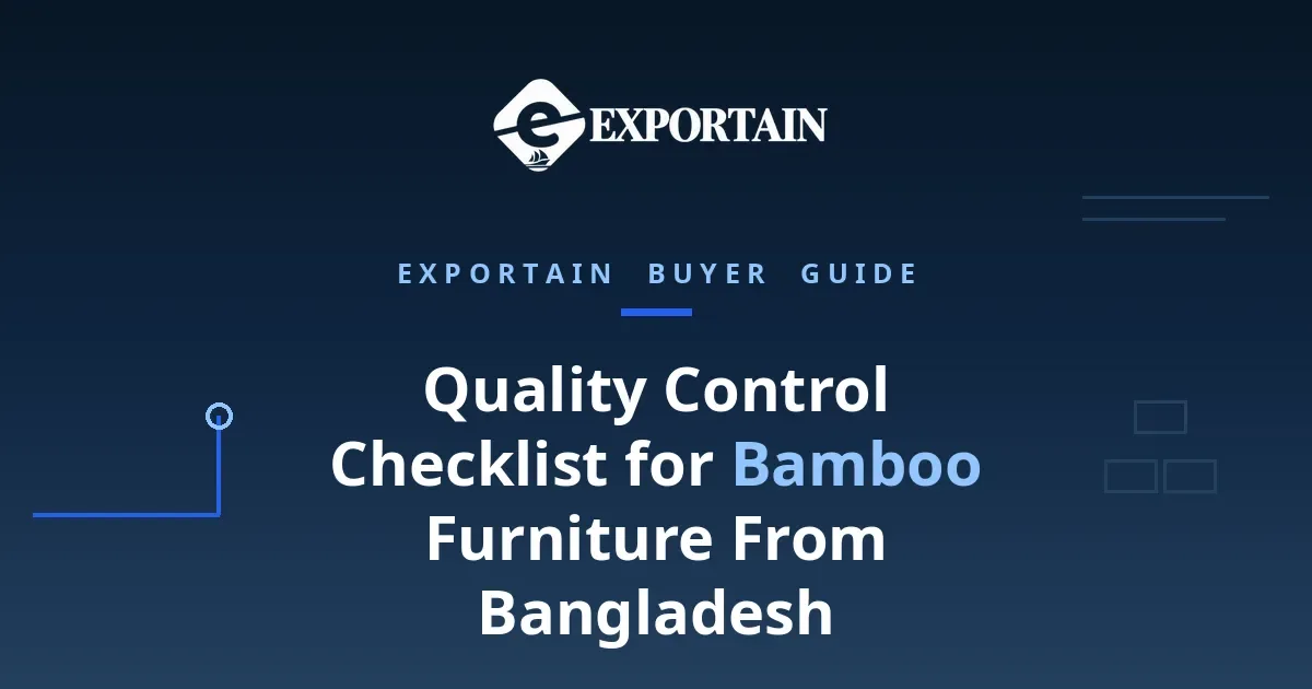 Navy title card: Quality Control Checklist for Bamboo Furniture From Bangladesh