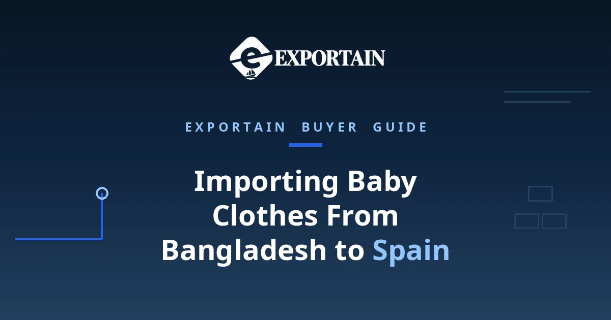 Navy title card: Importing Baby Clothes From Bangladesh to Spain