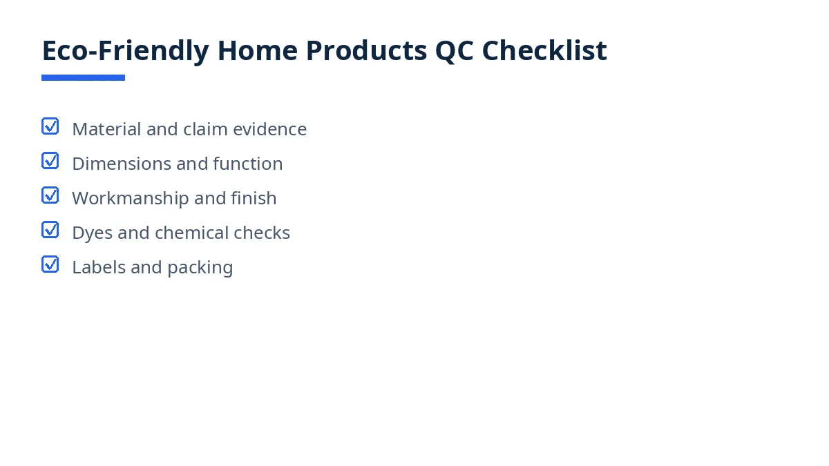 Quality Control Checklist for Eco-Friendly Home Products From Bangladesh – eco-friendly home products prepared for export