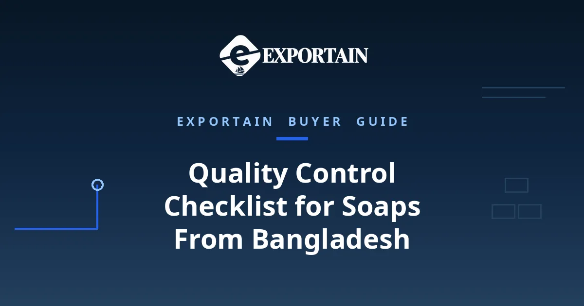 Navy title card: Quality Control Checklist for Soaps From Bangladesh