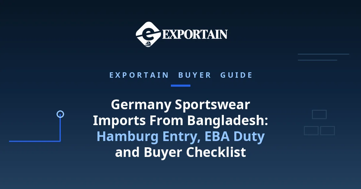 Navy title card: Germany Sportswear Imports From Bangladesh