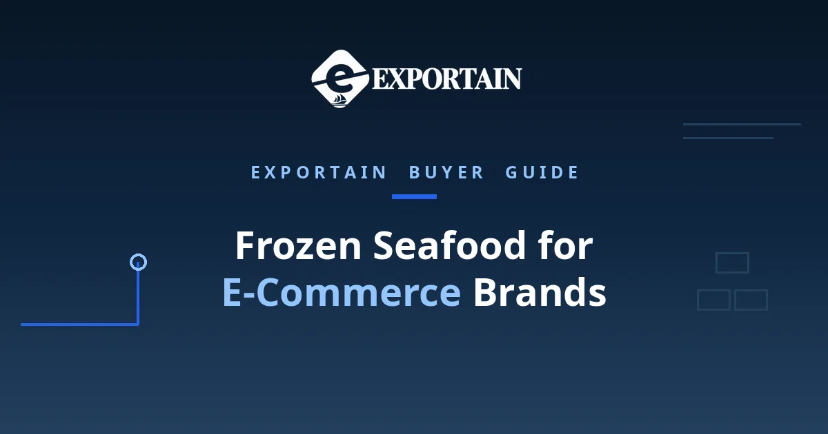 Navy title card: Frozen Seafood for E-Commerce Brands from Bangladesh