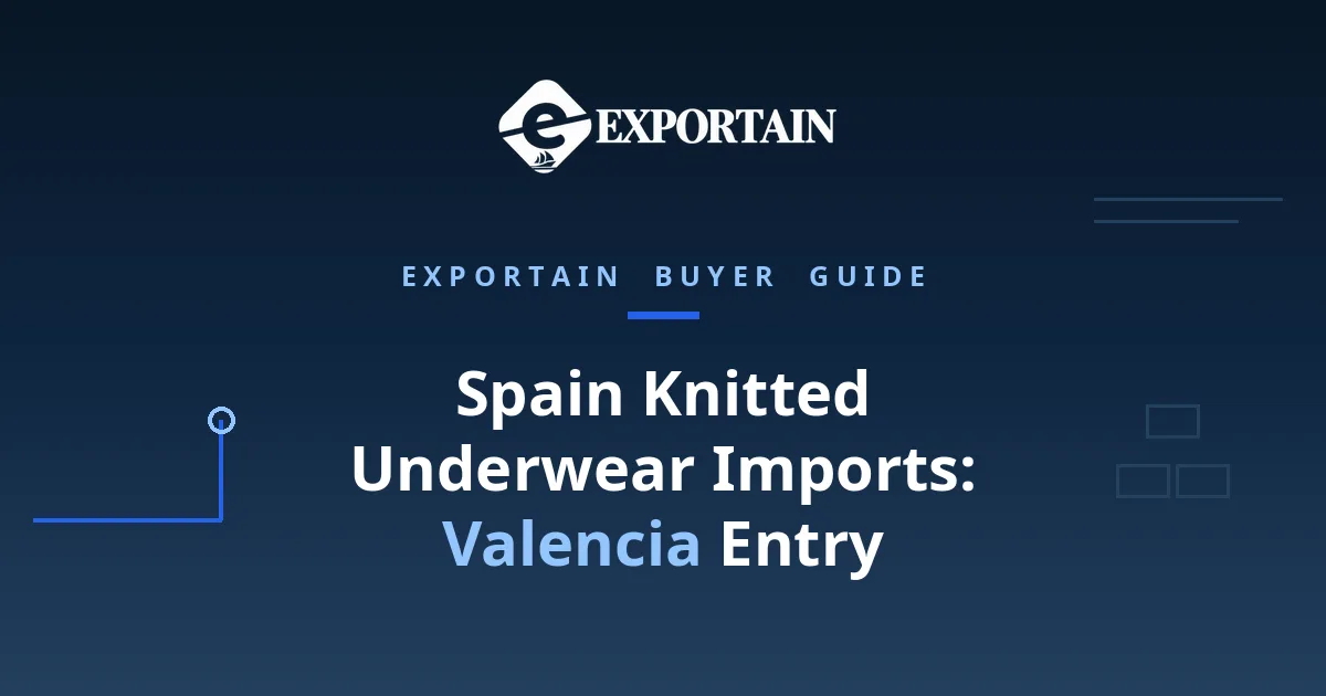 Navy title card: Spain Knitted Underwear Imports, Valencia Entry