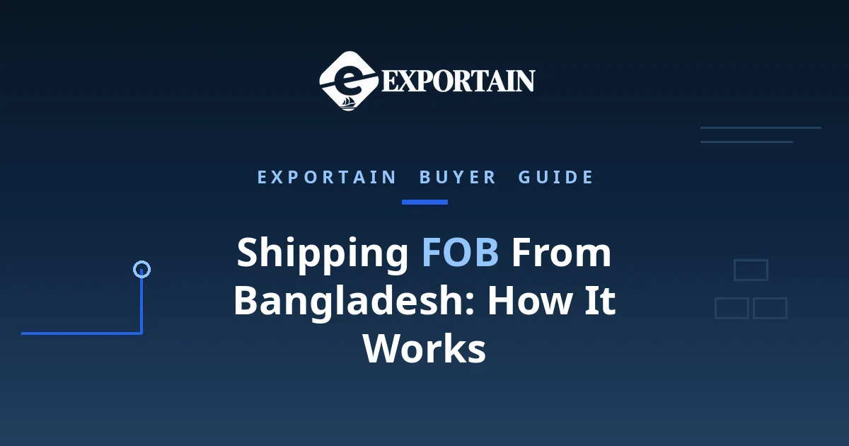 Navy title card: Shipping FOB From Bangladesh, factory to vessel loading sequence