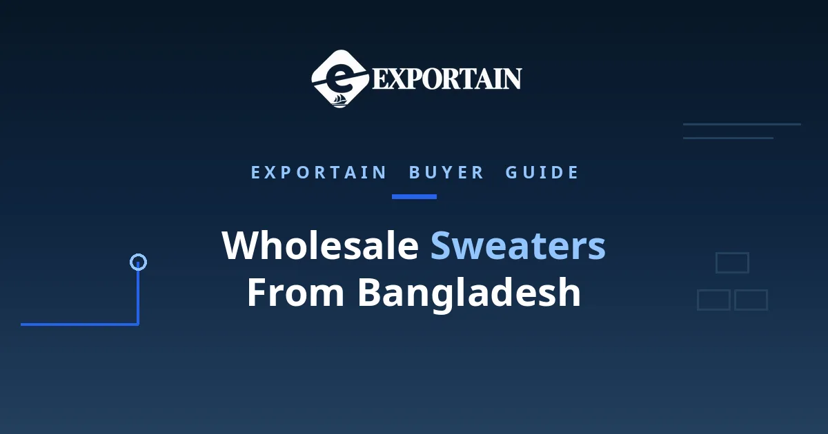 Navy title card: Wholesale Sweaters From Bangladesh, assortments and MOQ