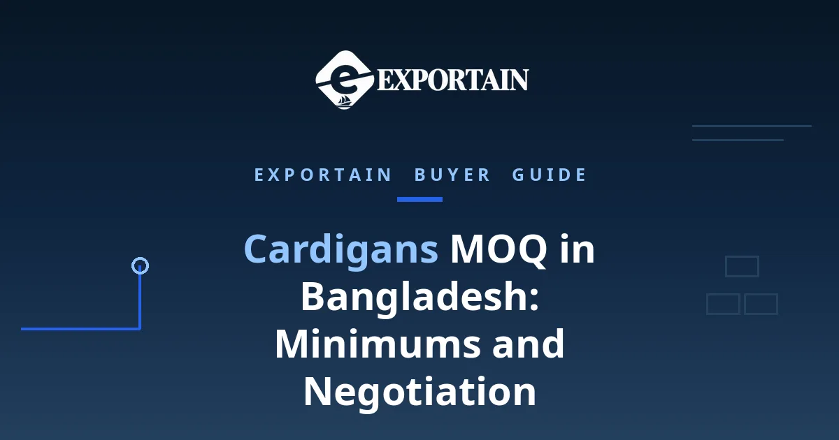 Navy title card: Cardigans MOQ in Bangladesh, minimums and negotiation