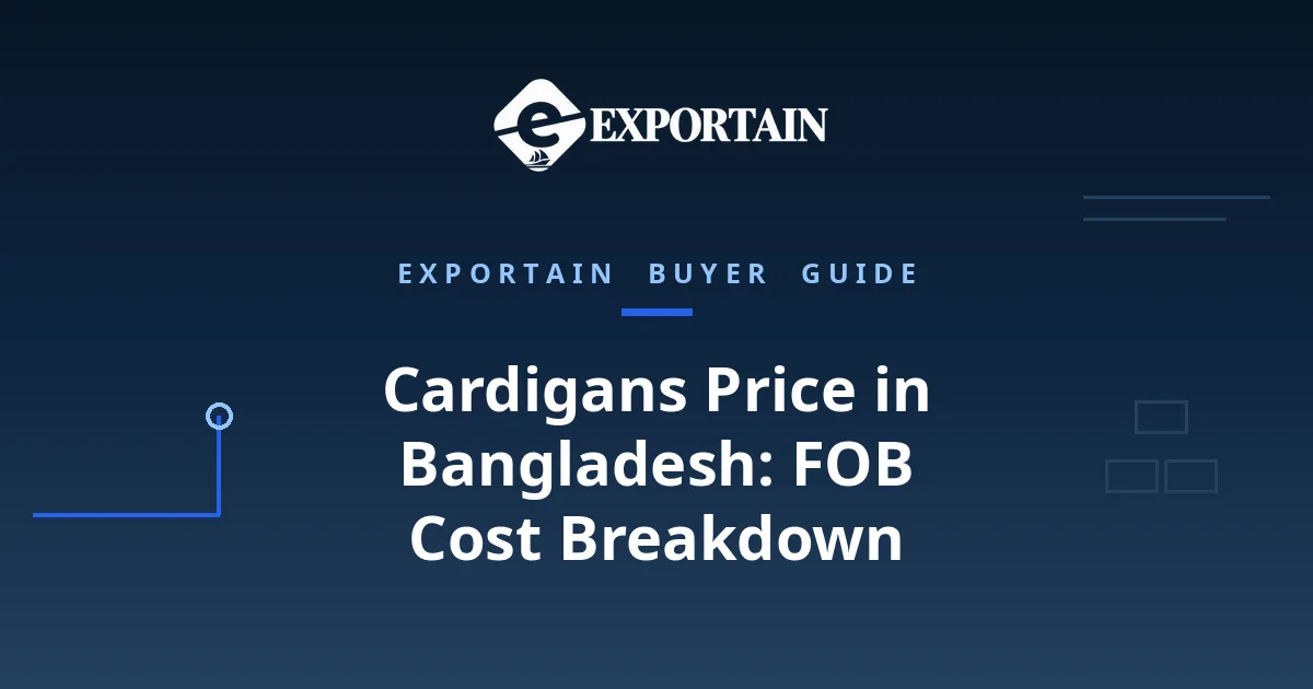 Navy title card: Cardigans Price in Bangladesh, FOB Cost Breakdown for Buyers.
